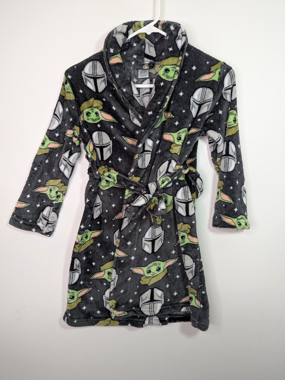 Star Wars Kids Grogu & Mandalorian Fleece Robe - Black & Green